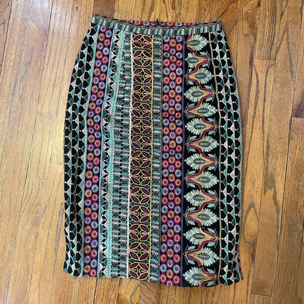 Anthropologie Multicolor Geometric Pencil Skirt
